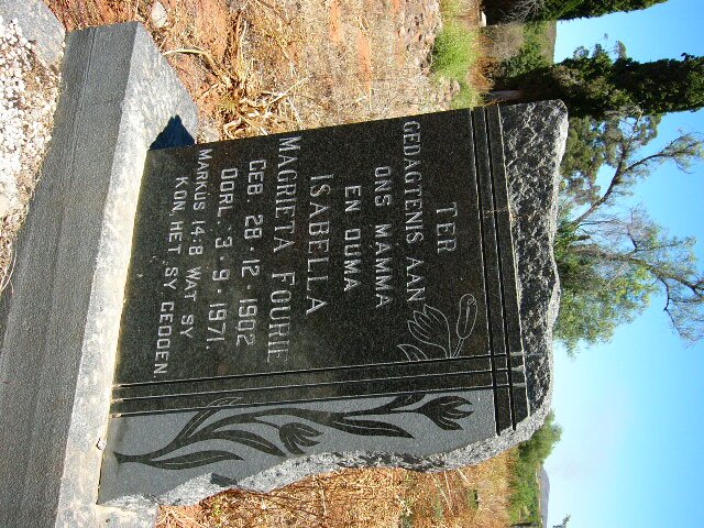 FOURIE Isabella Magrieta 1902-1971