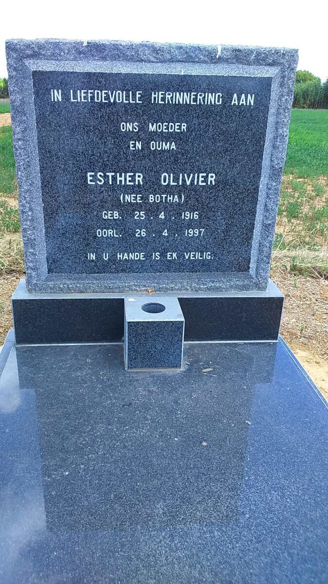 OLIVIER Esther nee BOTHA 1916-1997