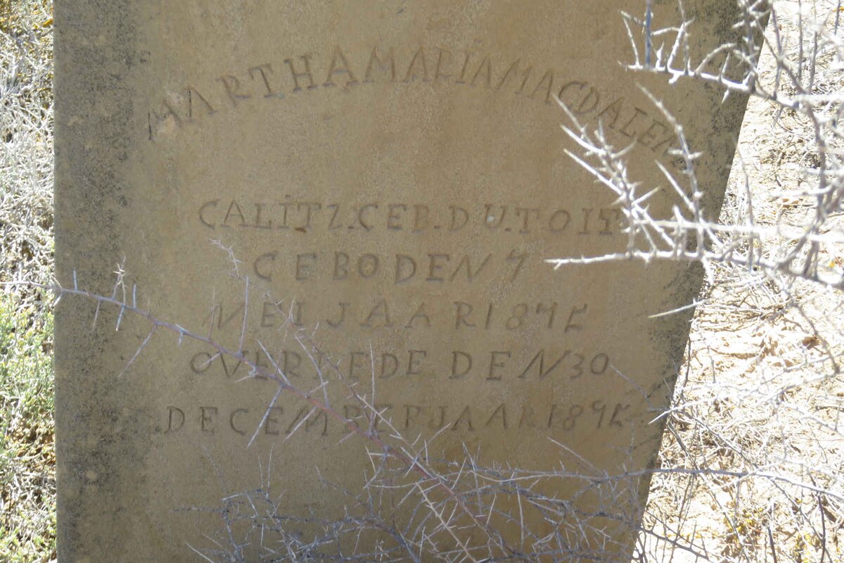 CALITZ Martha Maria Magdalena nee DU TOIT 1875-1895