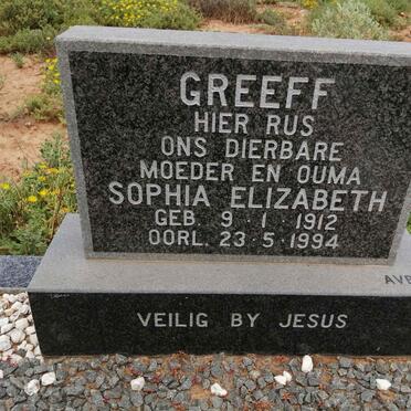 GREEFF Sophia Elizabeth 1912-1994
