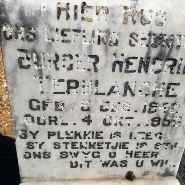 TERBLANCHE Burger Hendrik 1942-1950