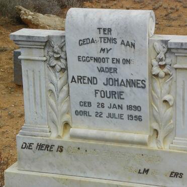 FOURIE Arend Johannes 1890-1956