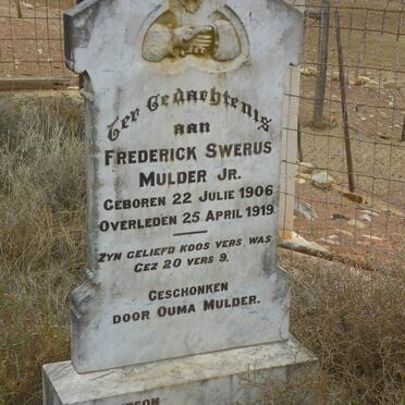 MULDER Frederick Swerus 1906-1919