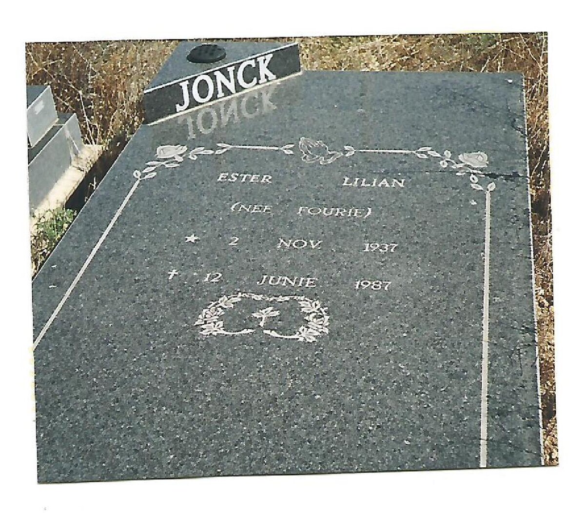 JONCK Ester Lilian nee FOURIE 1937-1987