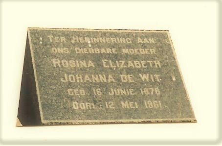 WIT Rosina Elizabeth Johanna, de voorheen FOURIE nee MEYER 1876-1961