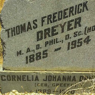 DREYER Thomas Frederick 1885-1954 &amp; Cornelia Johanna GREEFF 1889-1970