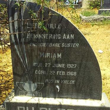 PLESSIS Miriam, du 1927-1968