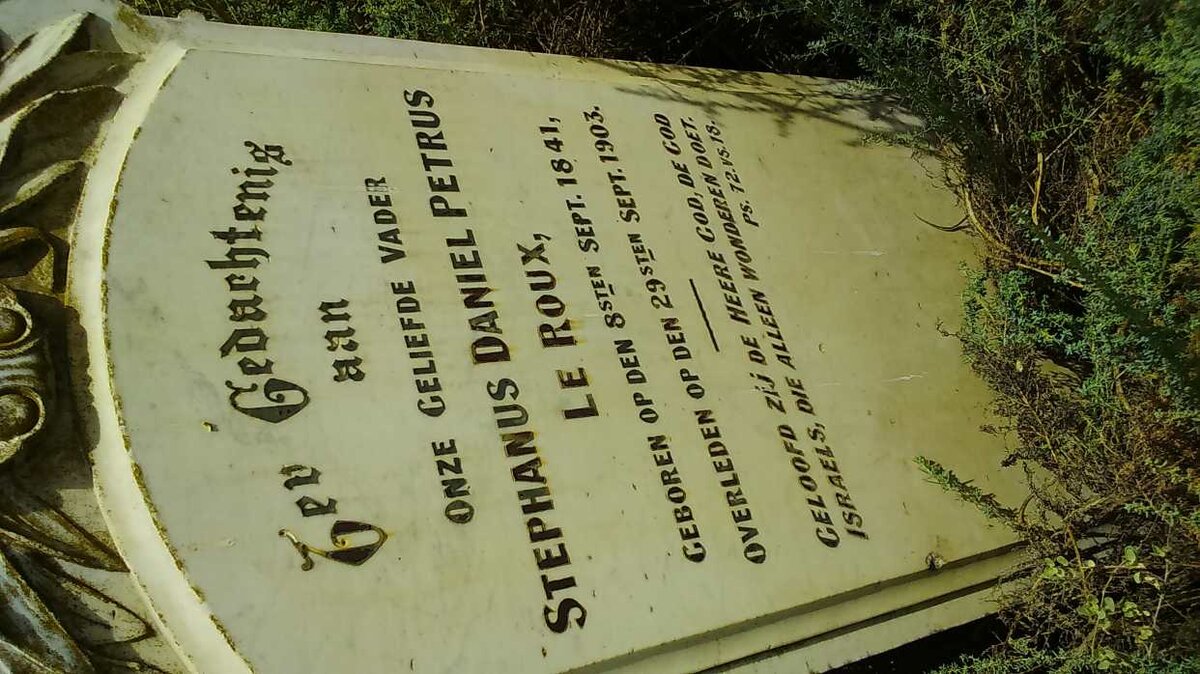 ROUX Stephanus Daniel Petrus, le 1841-1903