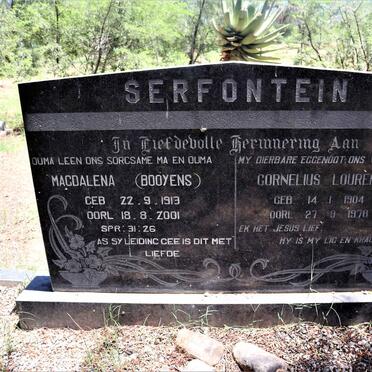 SERFONTEIN Cornelius Lourens 1904-1978 &amp; Magdalena BOOYENS 1913-2001
