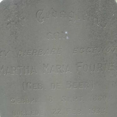 FOURIE Martha Maria nee DE BEER 1880-1933