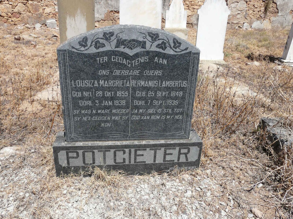 POTGIETER Hermanus Lambertus 1848-1935 &amp; Lousiza Margrieta NEL 1855-1938