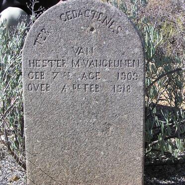 GRUNEN Hester M., van 1909-1918