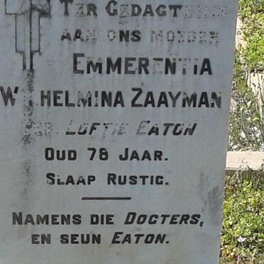 ZAAYMAN Emmerentia Wilhelmina nee LOFTIE-EATON