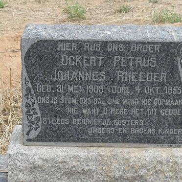 RHEEDER Ockert Petrus Johannes 1909-1955