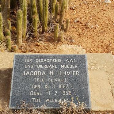 OLIVIER Jacoba H. nee OLIVIER 1867-1952