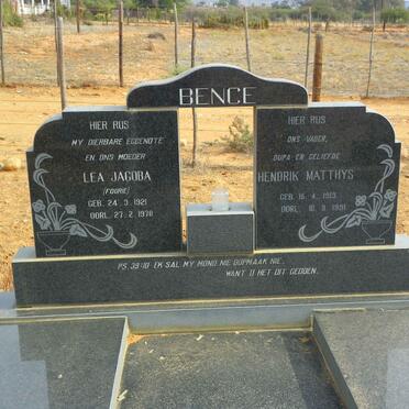 BENCE Hendrik Matthys 1913-1991 &amp; Lea Jacoba FOURIE 1921-1978