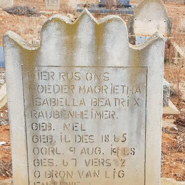 RAUBENHEIMER Magrietha Isabella Beatrix nee NEL 1865-1948