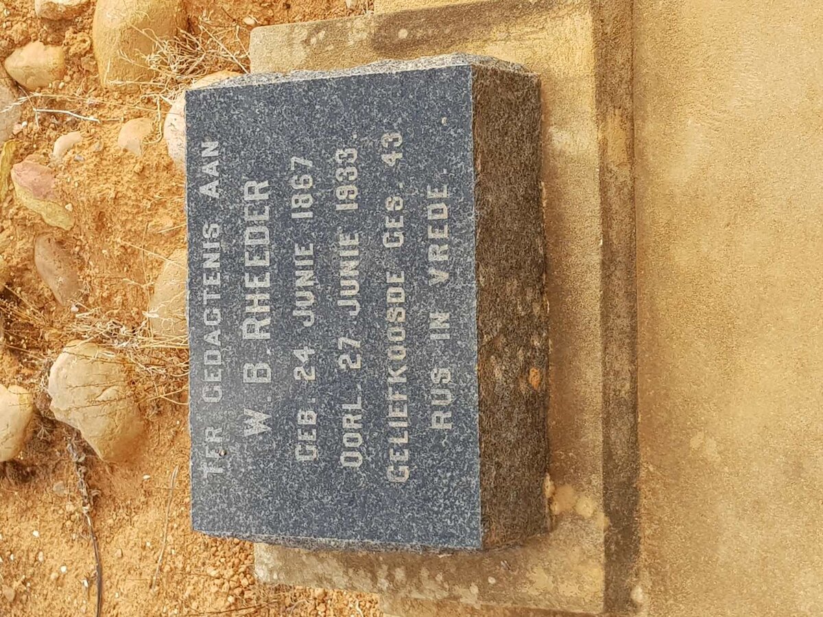 RHEEDER W.B. 1867-1933