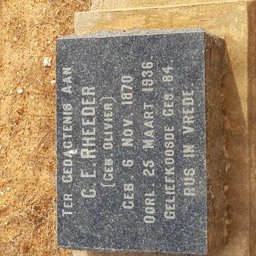 RHEEDER C.E. nee OLIVIER 1870-1936