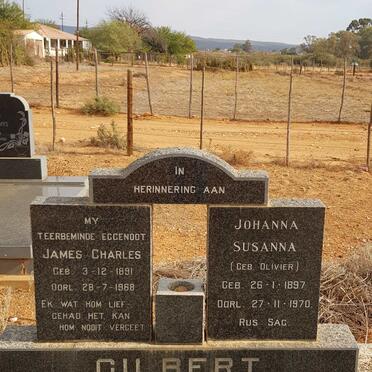 GILBERT James Charles 1891-1968 &amp; Johanna Susanna OLIVIER 1897-1970