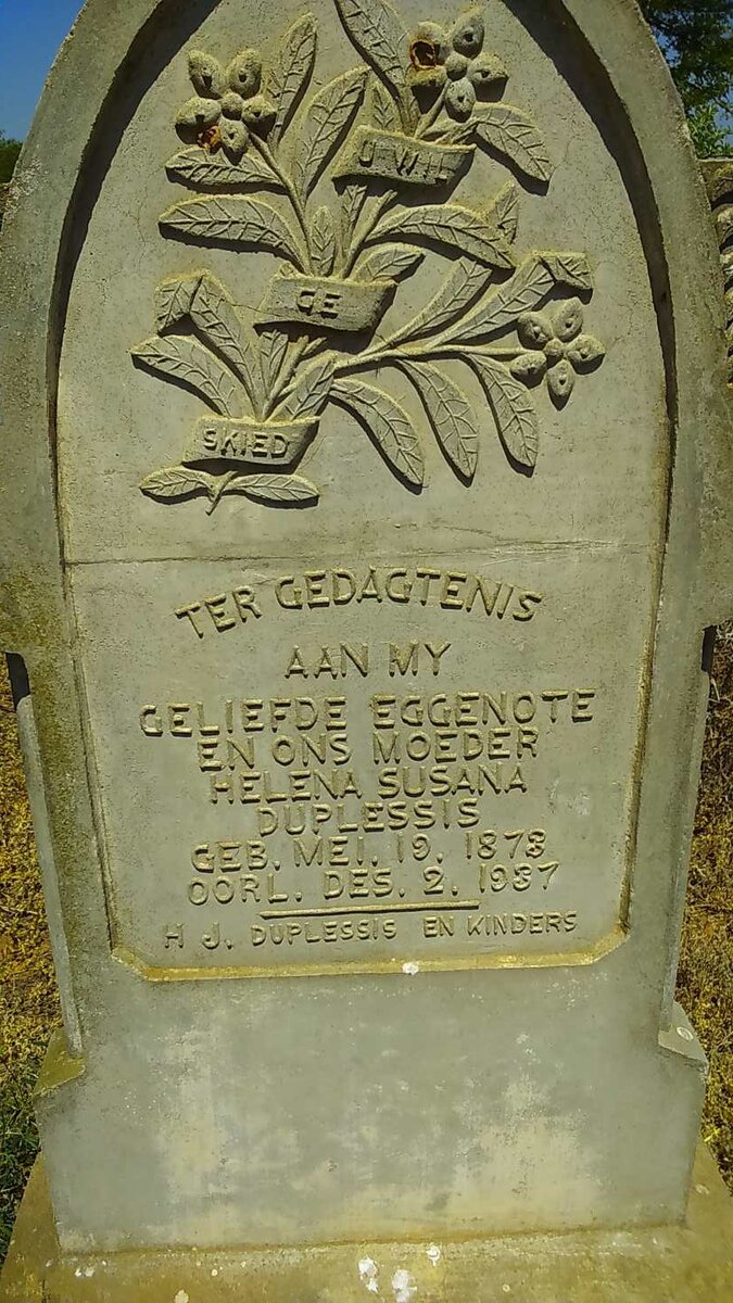 PLESSIS Helena Susana, du 1873-1937