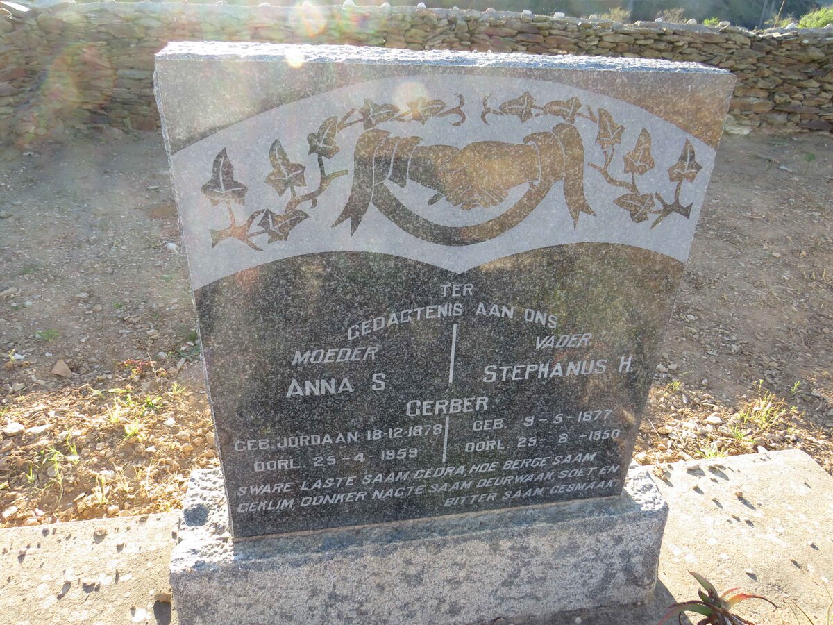 GERBER Stephanus H. 1877-1950 & Anna S. JORDAAN 1878-1959