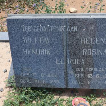 ROUX Willem Hendrik, le 1882-1960 &amp; Helena Rosina TERBLANCHE 1886-1976