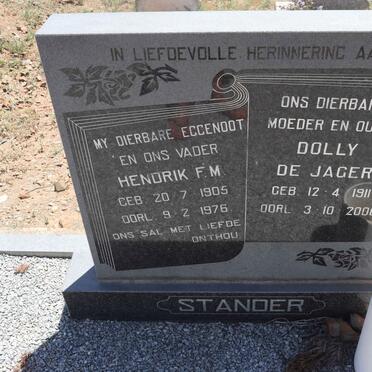 STANDER Hendrik F.M. 1905-1976 &amp; Dolly de JAGER 1911-2000