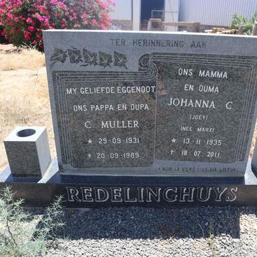 REDELINGHUYS C. Muller 1931-1989 &amp; Johanna C. MARX 1935-2011
