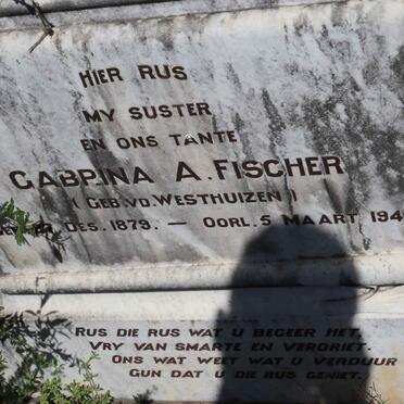 FISCHER Gabrina A. nee V.D. WESTHUIZEN 1879-1948