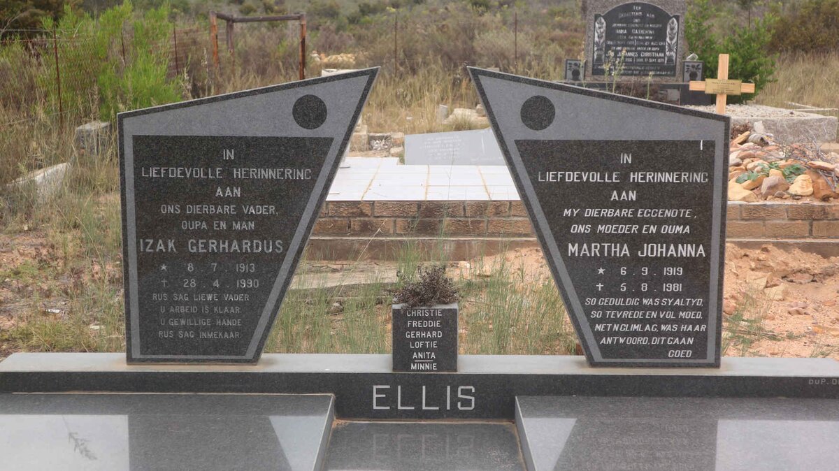 ELLIS Izak Gerhardus 1913-1990 &amp; Martha Johanna 1919-1981