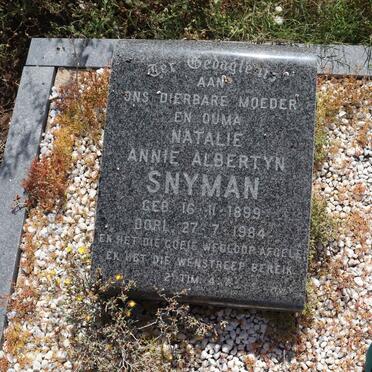 SNYMAN Natalie Annie Albertyn 1899-1984