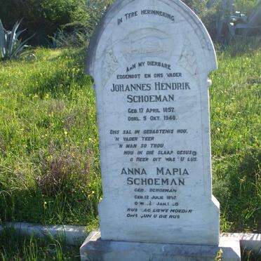 SCHOEMAN Johannes Hendrik 1857-1940 &amp; Anna Maria SCHOEMAN 1857-1940?