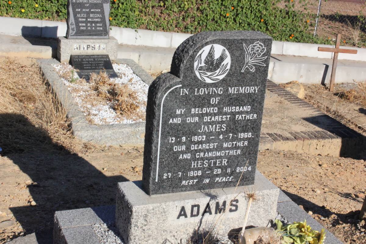 ADAMS James 1903-1958 &amp; Hester 1908-2004