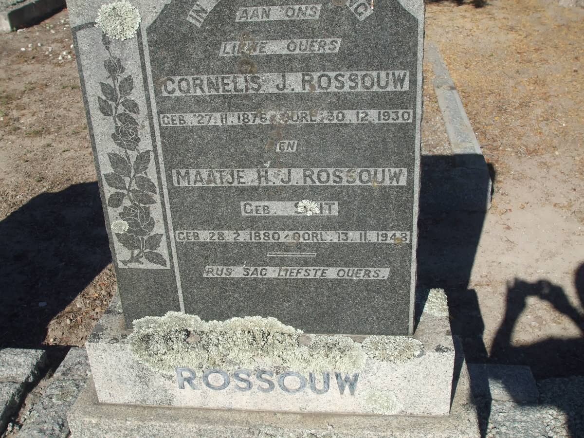 ROSSOUW Cornelius J. 1876-1930 &amp; Maatje H.J. SMIT 1880-1948