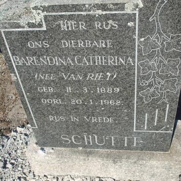 SCHUTTE Barendina Catherina nee van RIET 1889-1962