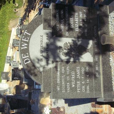 WET Wilfred Peter James, de 1920-1981 &amp; Louisa Elizabeth 1927-2007