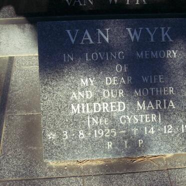 WYK Mildred Maria, van nee CYSTER 1925-1981