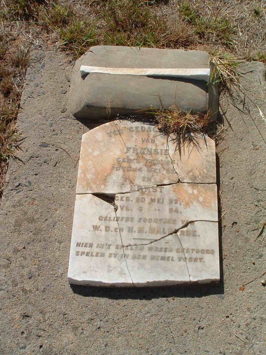 MALHERBE Fransie 1886-1887 :: MALHERBE Ernst 1892-1894