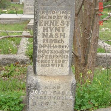 NASH Ernest H.1874-1912 &amp;  Joan Isabel CARRITHERS -1922