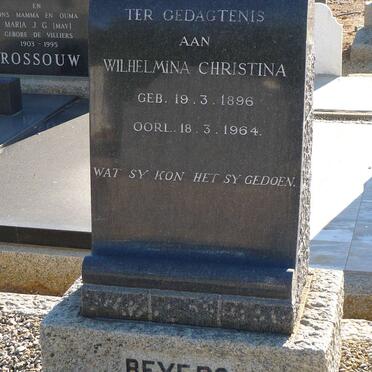 BEYERS Wilhelmina Christina 1896-1964