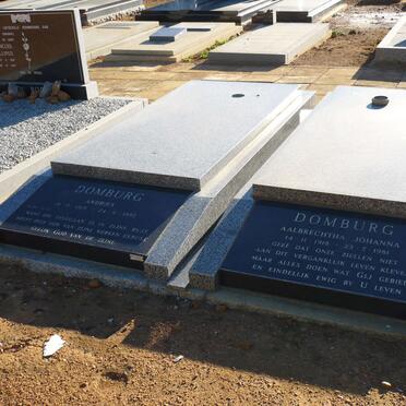 DOMBURG Andries 1915-1995 &amp; Aalbrechtha Johanna 1918-1981