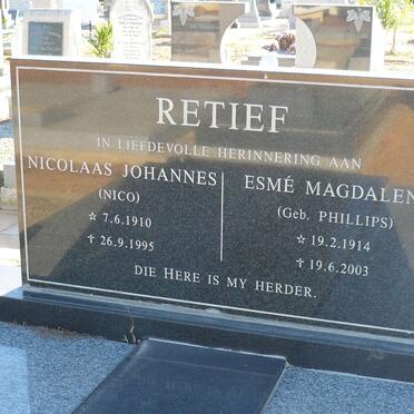 RETIEF Nicolaas Johannes 1910-1995 &amp; Esmé Magdalene PHILLIPS 1914-2003