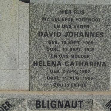 BLIGNAUT David Johannes 1905-1945 &amp; Helena Catharina 1907-1996