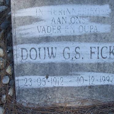 FICK Anna A.S. nee NIEUWENHUIZEN 1917-1983 :: FICK Douw G.S. 1912-1997 :: FICK Philip Peter 1954-2002 