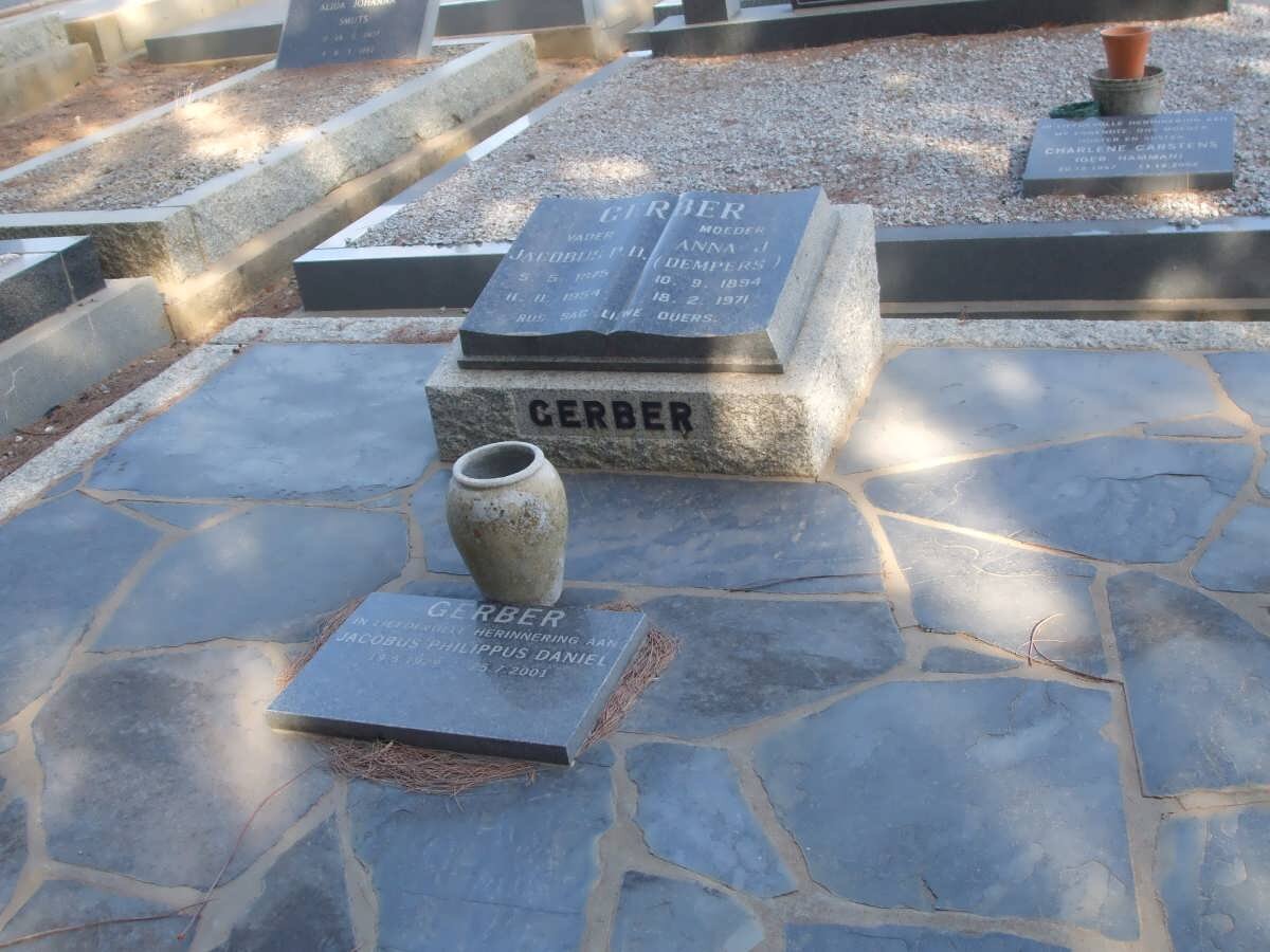 GERBER Jacobus P.D. 1875-1954 &amp; Anna J. DEMPERS 1894-1971 :: GERBER Jacobus Philippus Daniel 1929-2001 