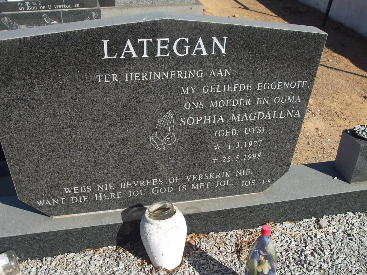 LATEGAN Sophia Magdalena nee UYS 1927-1998