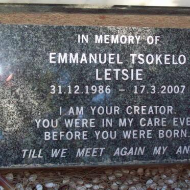 LETSIE Emmanuel Tsokelo 1986-2007