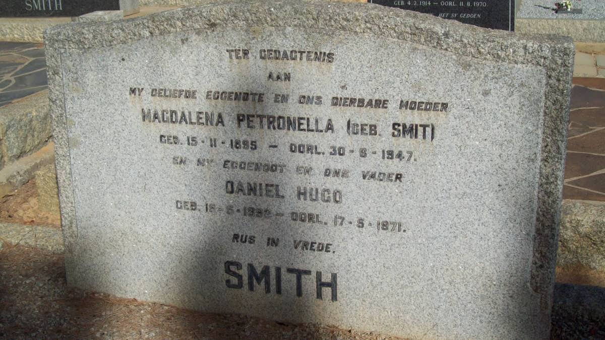 SMITH Daniel Hugo 1892-1971 &amp; Magdalena Petronella SMIT 1895-1947