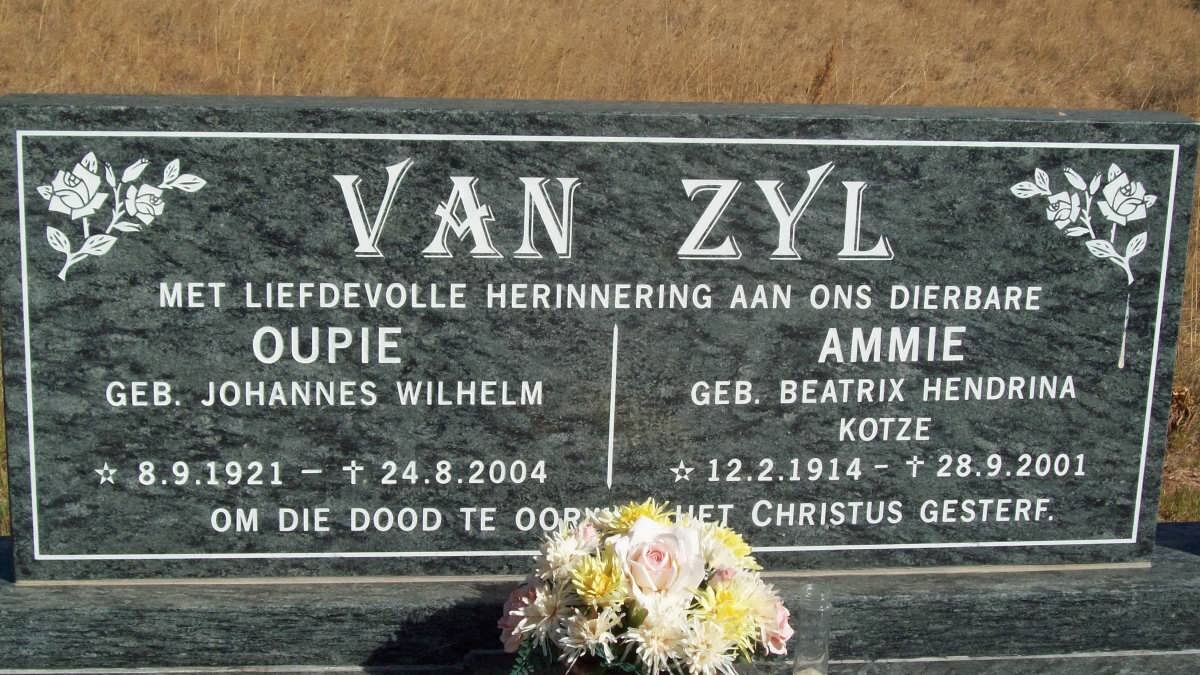 ZYL Johannes Willem, van 1921-2004 &amp; Beatrix Hendrina KOTZE 1914-2001